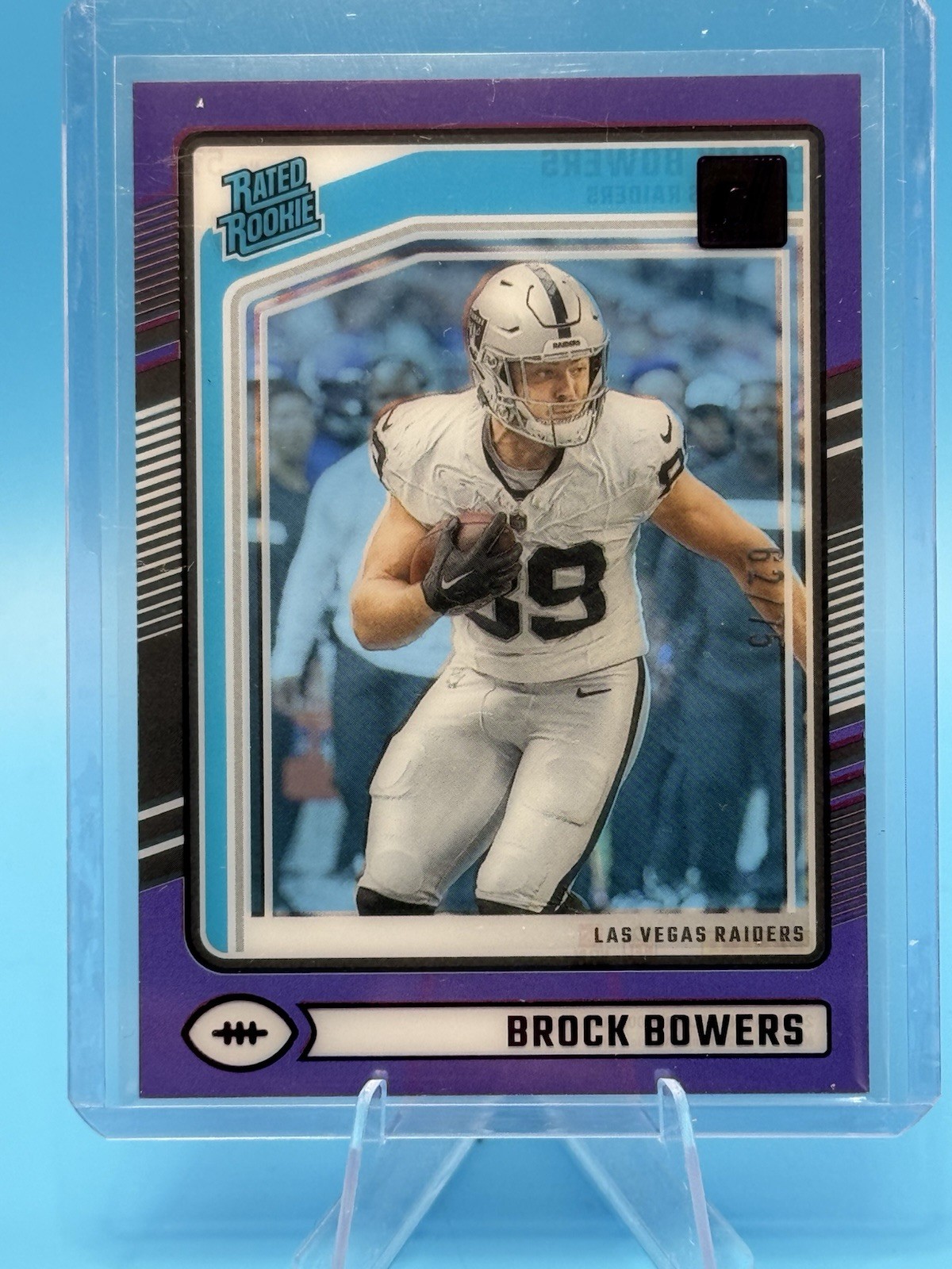 2024 Clearly Donruss Brock Bowers Rated Rookie Purple /75 - Las Vegas Raiders