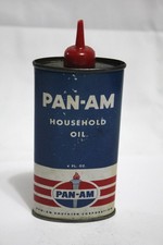 Rare Pan Am Household Oil Tin, PanAm inside Logo