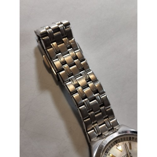 Enchanting White Mother of Pearl Dial Citizen Attesa Radio Solar Lightweight Tit - Picture 8 of 11
