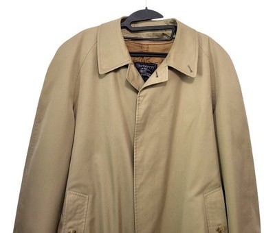 Vintage Burberry Balmacaan Car Coat Sz 42 US Garbardine w/ Wool
