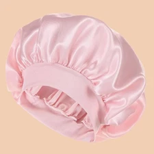 Women's Satin Wide-brim Shower Cap Bonnet – Soft, Silk Feel for Daily Use
