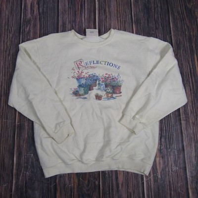 Vintage Northern Reflections Sweatshirt Womens Large Floral Garden Crewneck 90s