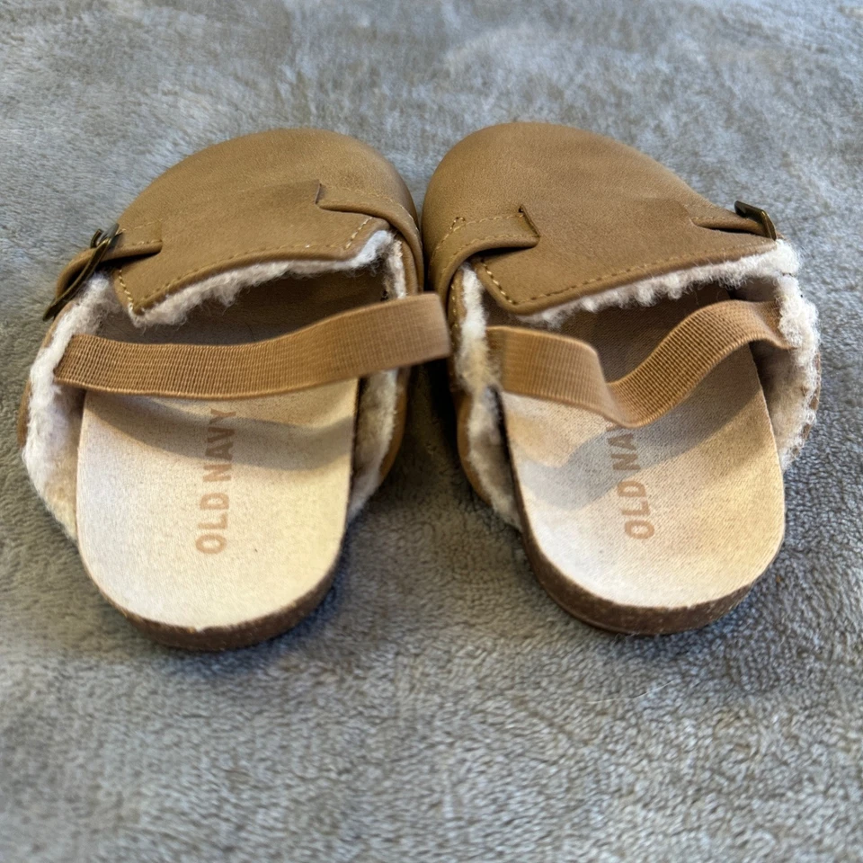Zuecos antiguos azul marino para bebé 12-18 meses beige forrados de piel sintética hebilla zapatos con cordones Foto 3 de 4