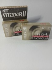 Maxell VHS-C TC-30 HGX-Gold Premium High Grade Video Tapes 2-Pack NEW Sealed