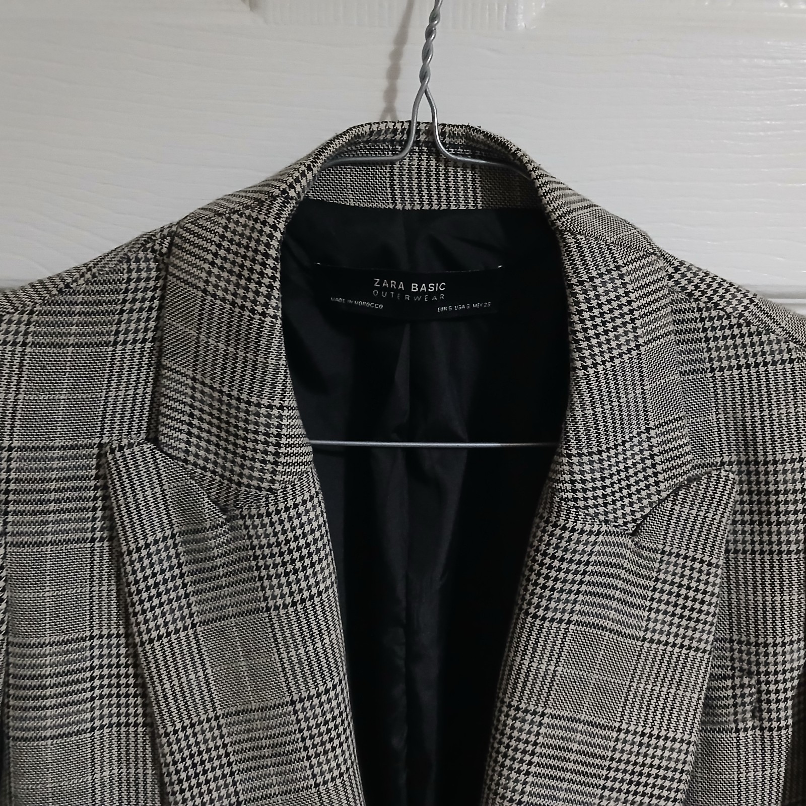 Zara Basic Women's Grey Check Double Breasted Lon… - image 4