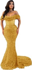 Sequin Mermaid Prom Dresses for Women Sparkly Luxury Evening Dress Off Shoulder