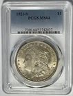 1921 S   MORGAN DOLLAR PCGS MS 64 / SHARP COIN