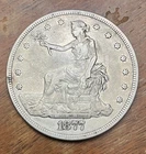 1877 P Trade Dollar, F-VF, Early Silver, $1