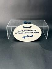 OVAL GOLF CERAMIC WALL PLAQUE BY MOUNTAINE MEADOWS POTTERY BEIGE AND NAVY BLUE