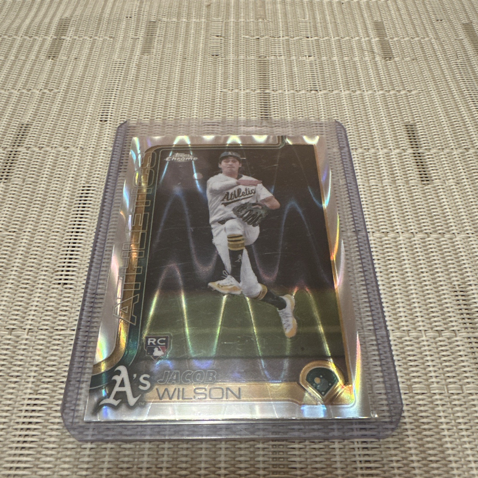 2025 Topps Chrome Jacob Wilson RC RayWave Refractor Rookie #96 Athletics