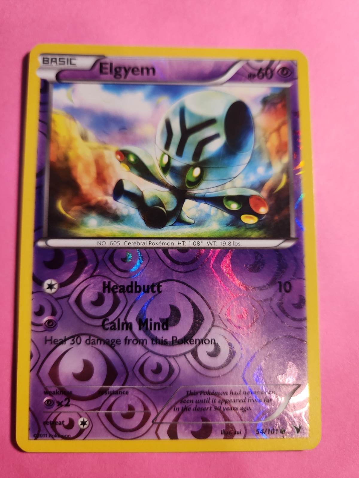 Pokemon TCG BW Noble Victories Elgyem 54/101 Common Reverse Holo NM