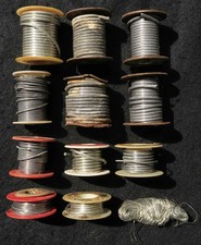 11 Partial Spools of Solder Wire, 1.0mm, 1.5mm, 2.4mm, 3.0mm, Stained Glass 1 lb