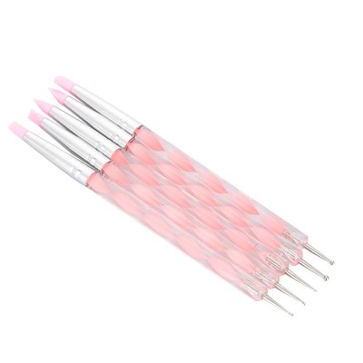 5pcs Dual Ended Carving Sculptur Pen Set Silikon Kopf Dotting Pen Maniküre N SAL