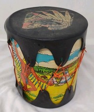 Vintage Toy Roy Shane Big Chief Tom Tom Drum Yellowstone Souvenir 1960