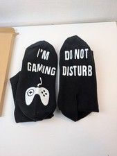 Do Not Disturb I'M Gaming Socks 1 Pair Gaming Novelty Gift One Size New Black