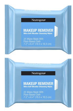 2 Pack Neutrogena Makeup Remover Ultra-Soft Cleansing Towelettes 25 Count EACH