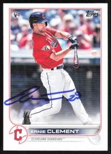2022 Topps Ernie Clement Rookie Auto Cleveland Guardians #71 COA RC Card Signed. rookie card picture