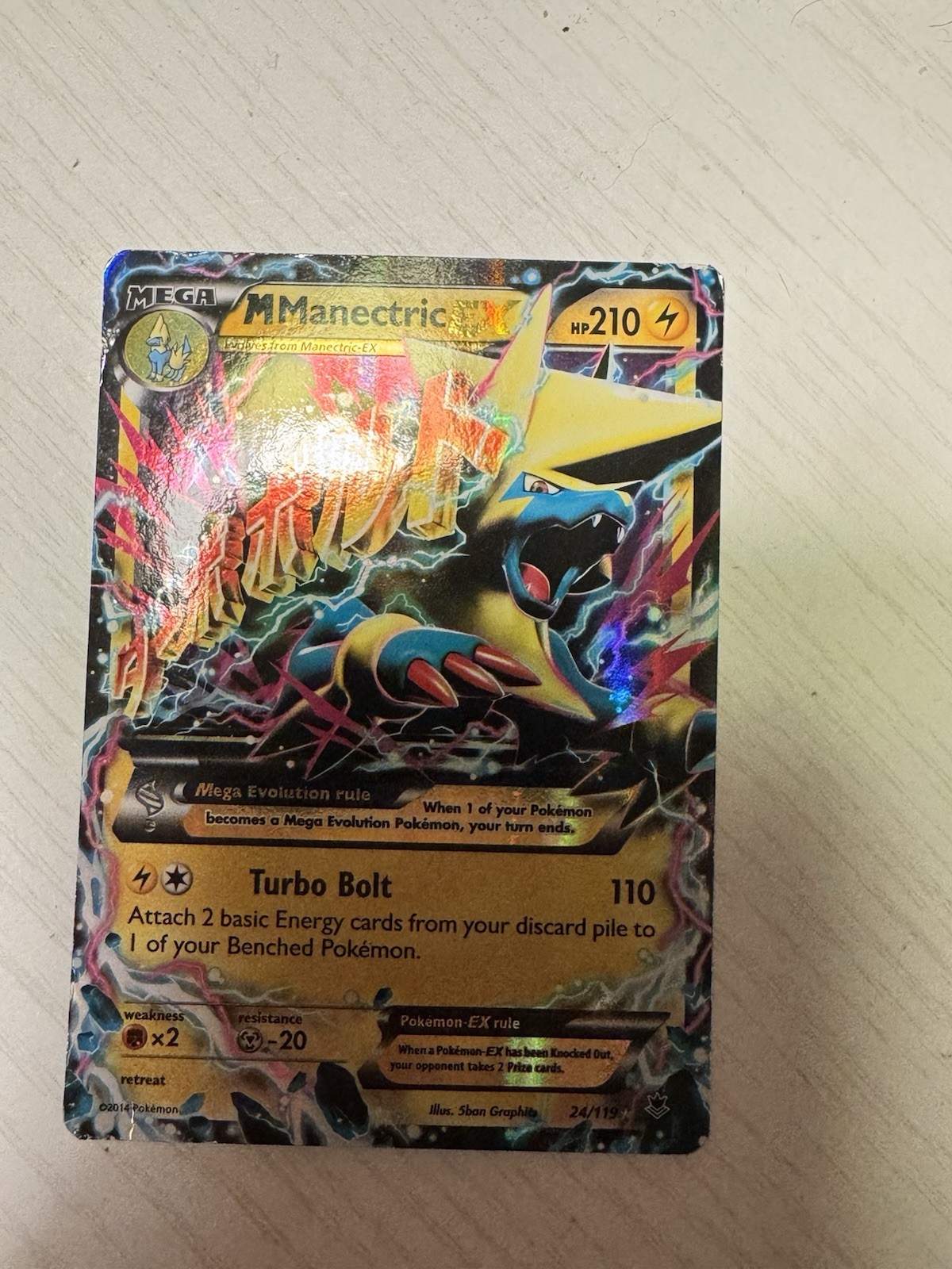 Pokémon TCG Mega Manectric EX  24/119 XY  Phantom Forces Card MP
