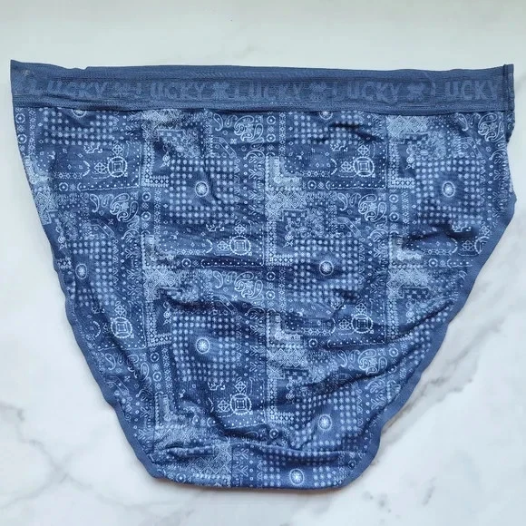 Трусики короткие Lucky Brand Lucky Lace Hi-Cut синие с принтом бандана размер L - Изображение 2 из 4