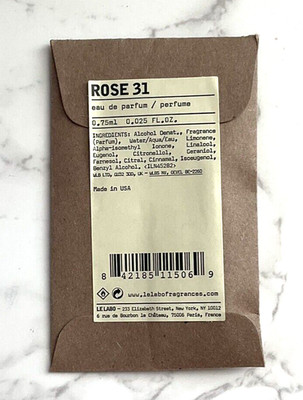 Le Labo Rose 31 Eau de Parfum EDP Sample Vial .025oz, .75mL New in Pouch