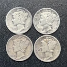 4 SILVER MERCURY DIMES WINGED LIBERTY USA MINT BANDS COIN COLLECTOR AMERICA