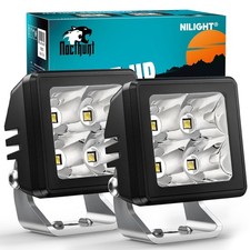 Nilight Motorcycle LED Pods 2PCS 2 Inch 20W Spot Beam Mini Driving Work Light