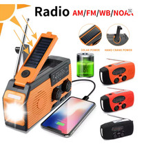 Solar Hand Crank Radio AM/FM/NOAA LED Flashlight Power Bank