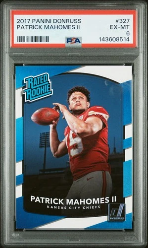 2017 PANINI DONRUSS #327 PATRICK MAHOMES II ROOKIE RC PSA 6