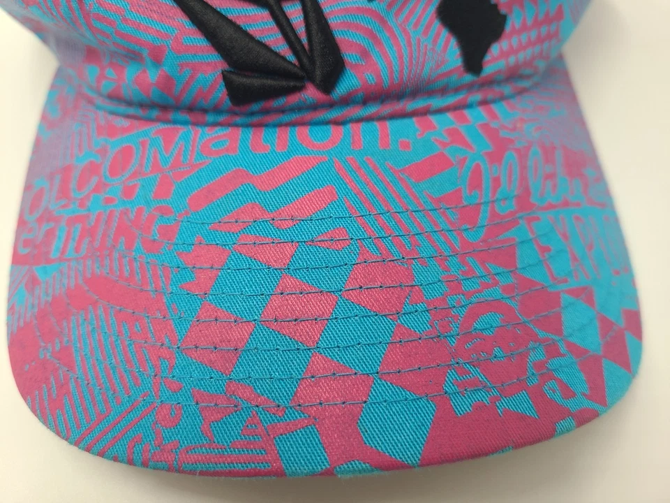 Volcom Stone Hawaii Islands Sun Golf Visor Adjustable Hat Cap Hawaiian Blue Pink - Image 3 of 4