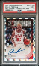 PSA 9 2018 Panini Donruss Hall Dominator Signatures Dennis Rodman /49 NBA HOF
