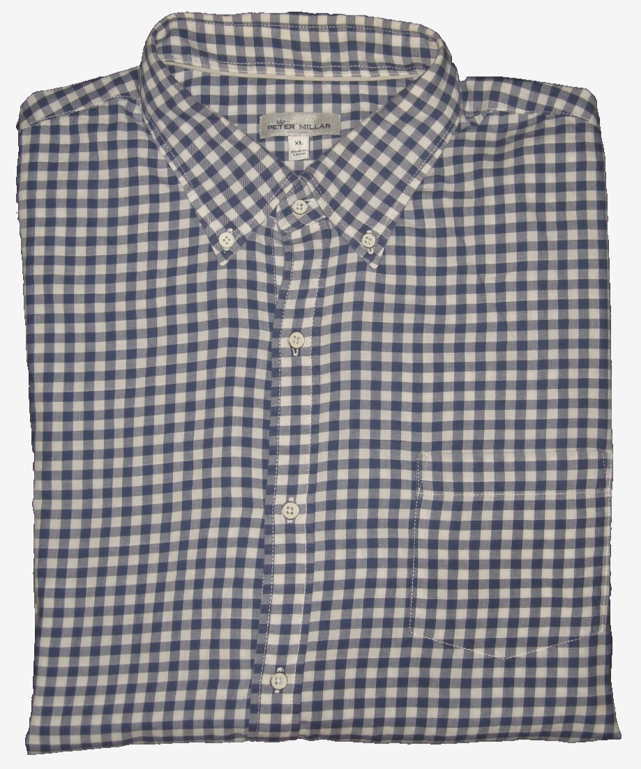 PETER MILLAR Button Down Lightweight Cotton Blue-… - image 1