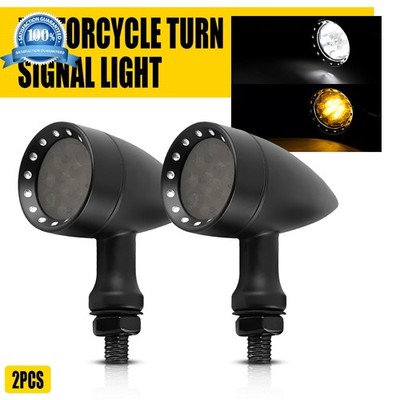2X Motorcycle LED Turn Signal Light Amber/White For Harley Sportster XL 1200