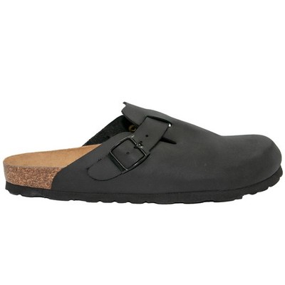1Paar Clogs aus Leder in schwarz | Hausschuhe Pantoletten Pantoffel Klogs