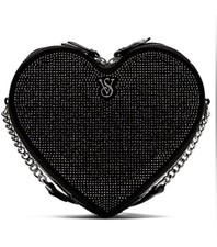 Victoria  s Secret Rhinestone Black Heart Crossbody Bag