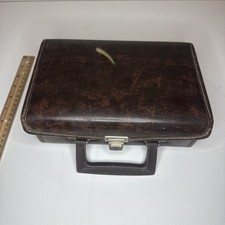 Vintage Faux Leather Cassette Tape Storage Carrying Case Lot With 11 Tapes