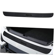 Car Rear Bumper Protector Guard, 35.4  2.76 Inch Universal Rubber Black-Sports