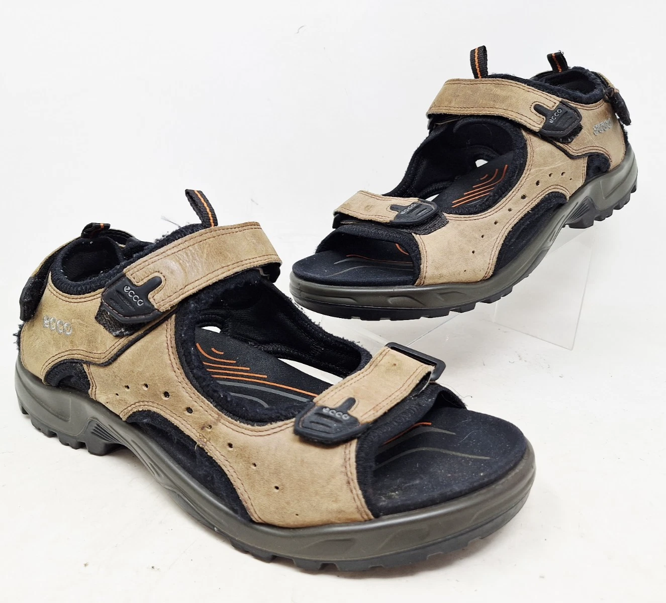 ECCO Sandali Uomo Yucatan Marrone Scamosciato Nero Elasticizzati Sportivi EU 44 SU 10 10 5