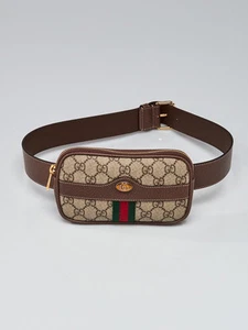 Petit sac ceinture ophidia Gucci beige/ébène GG Supreme toile taille 85/34