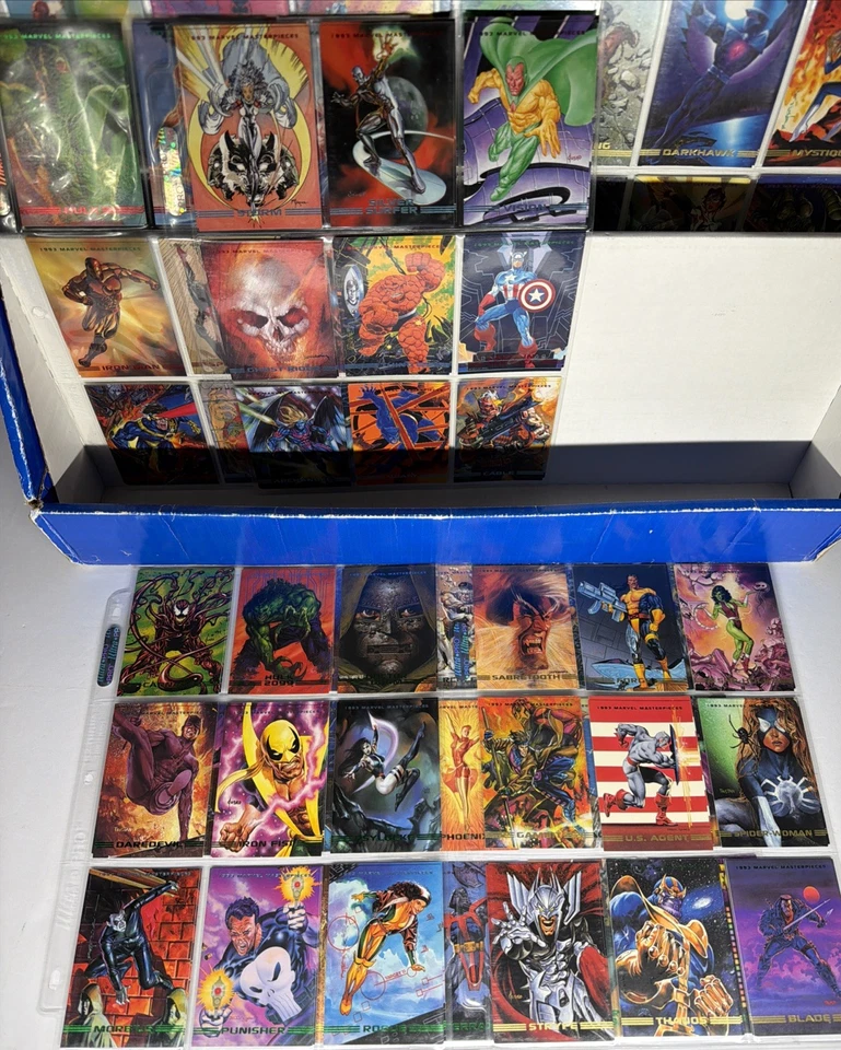 Marvel Masterpieces 1993 conjunto completo casi nuevo- con X-Men 2099 4 de 8 cartas de persecución raro Foto 4 de 4