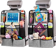 Backseat Car Organizer, Kick Mats Back Seat Protector with Touch Screen Tablet