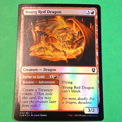 MTG Young Red Dragon   Bathe in Gold CLB 210 Englisch Foil Common (6033)