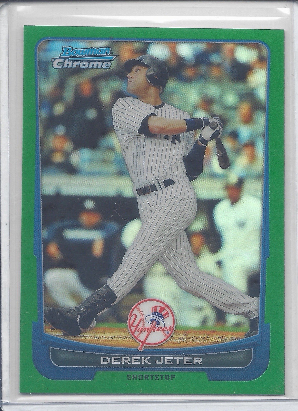 2012 BOWMAN CHROME BASEBALL Derek Jeter  #10 GREEN REFRACTOR