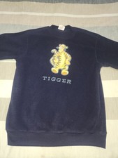 Vintage Disney Store Tigger Long Sleve Sweatshirt Navy Blue Crewneck Size Large