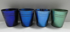 VINTAGE SET OF 4 PEACOCK WARE STOKES MELBOURNE METAL PICNIC CUPS TRAVEL TUMBLERS