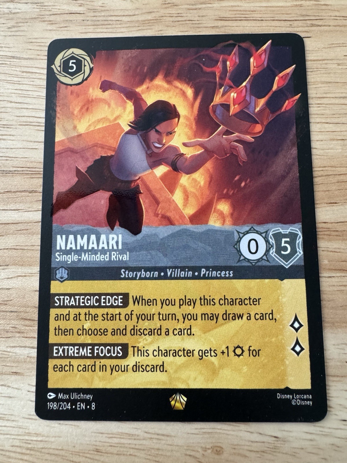 Disney Lorcana TCG Namaari Single-Minded Rival 198/204 Reign of Jafar-NM