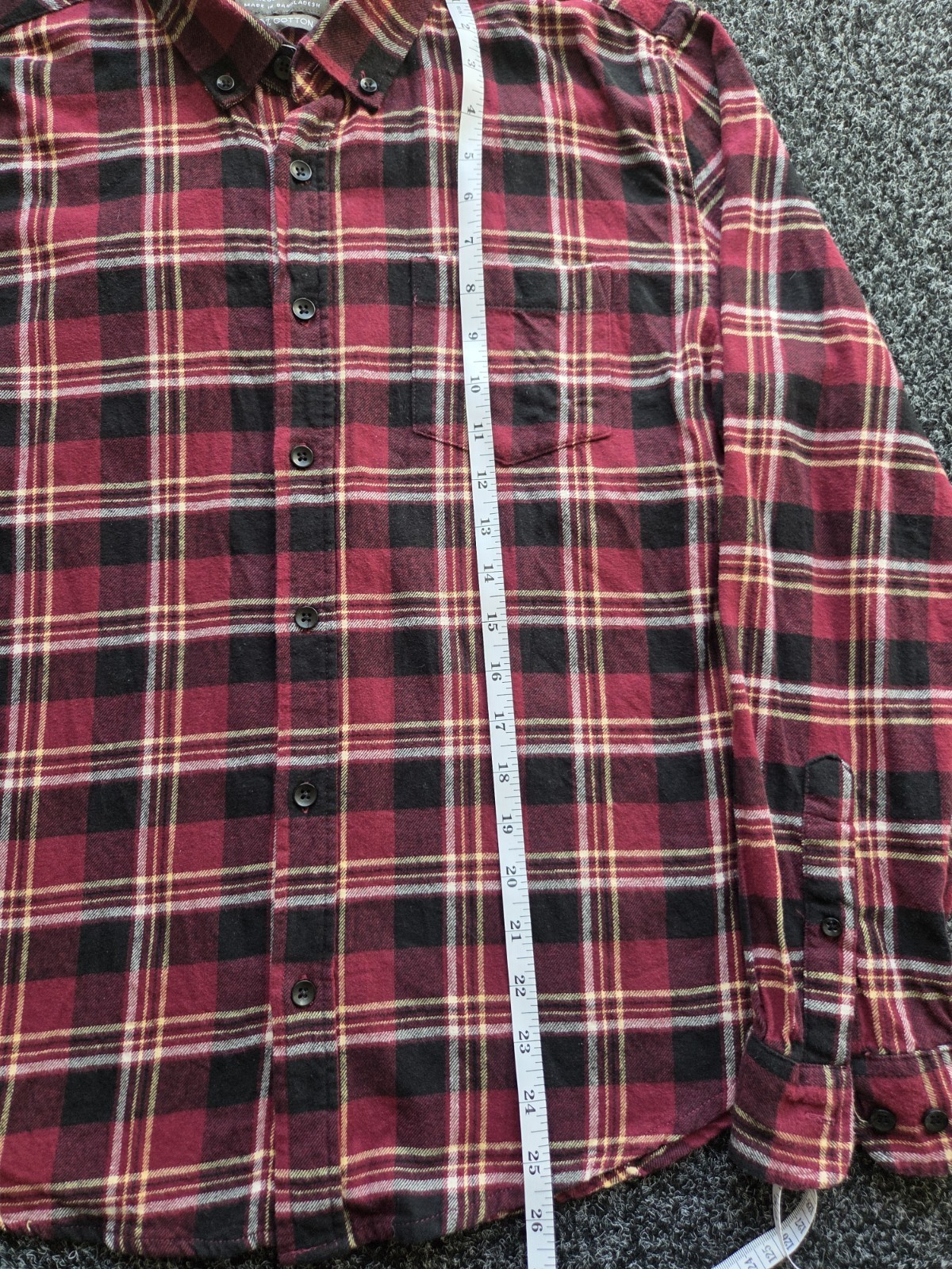 Primark Red Checked Shirt Women’s Large Regular Fit 100% Cotton image 7