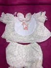 Vintage Cabbage Patch Kids White Floral Outfit with Bib (517)