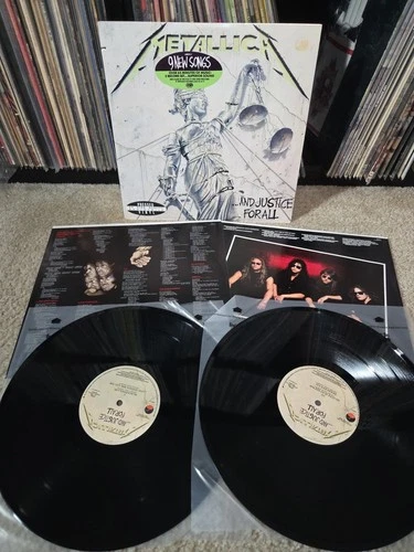 Metallica And Justice For All 2lp Vinyl 1988 1st PROMO Press 2 Hype/Inserts EX