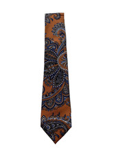 NEW- Mens Daniel Cremieux Limited Edition Orange Paisley Silk Neck Tie 125
