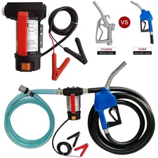 12V 10GPM Electric Diesel Oil Fuel Transfer Extractor Pump Kit w/ Nozzle & Hose